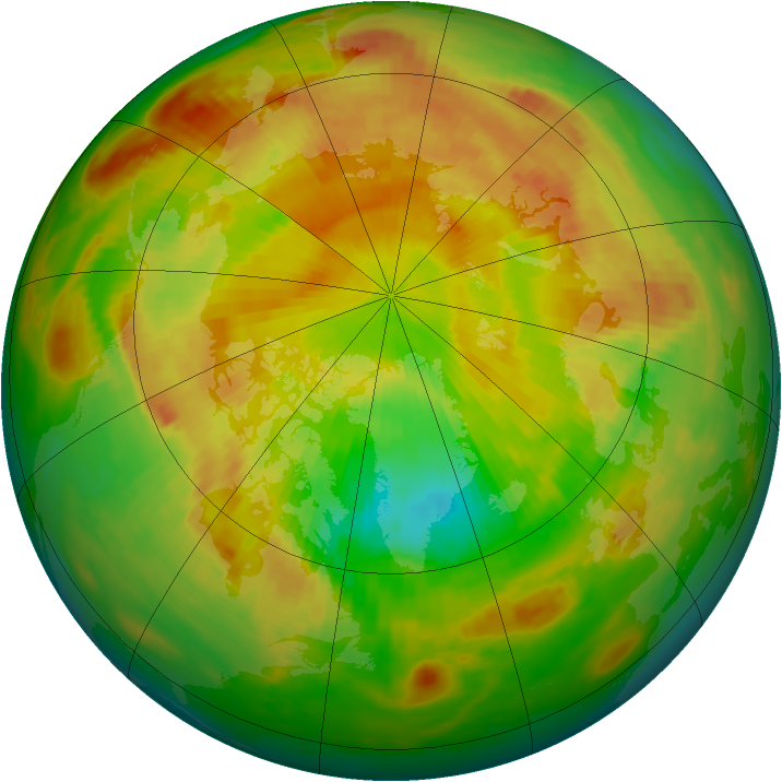 Arctic ozone map for 22 May 1985